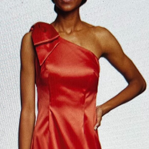 Eliza J one shoulder she red dress size 12 - Picture 1 of 10
